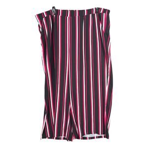 Torrid Wide Leg Pants Womens 6 (30) Black & Fuchsia Pink Stripe Challis Self Tie